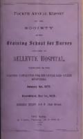 Bellevue Hospital. Training School for Nurses. 4th Annual Report 1876