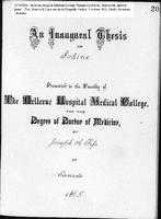 An Inaugural Thesis on Iodine by Joseph A. Fife, Bellevue Hospital Medical College