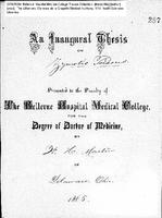 An Inaugural Thesis on Zymotic Poisons by William H. Martin, Bellevue Hospital Medical College