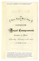 Bellevue Hospital Medical College 15th Annual Commencement, Academy of Music 1876