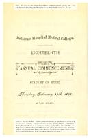 Bellevue Hospital Medical College 18th Annual Commencement, Academy of Music 1879