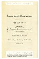 Bellevue Hospital Medical College 19th Annual Commencement, Academy of Music 1880