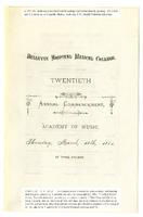 Bellevue Hospital Medical College 20th Annual Commencement, Academy of Music 1881