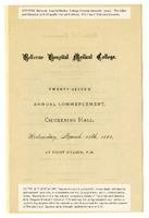 Bellevue Hospital Medical College 22nd Annual Commencement, 1883
