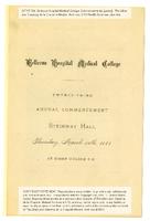 Bellevue Hospital Medical College 23rd Annual Commencement, Steinway Hall 1884