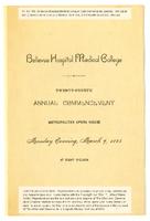 Bellevue Hospital Medical College 24th Annual Commencement, Metropolitan Opera House 1885