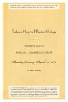 Bellevue Hospital Medical College 26th Annual Commencement 1887