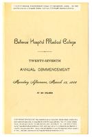 Bellevue Hospital Medical College 27th Annual Commencement 1888