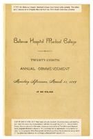 Bellevue Hospital Medical College 28th Annual Commencement 1889