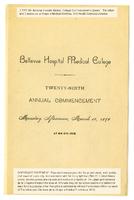 Bellevue Hospital Medical College 29th Annual Commencement 1890