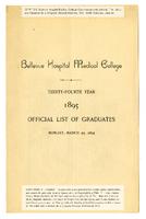 Bellevue Hospital Medical College Official List of Graduates 1895