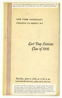New York University College of Medicine Last Day Exercises, Class of 1936