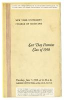 New York University College of Medicine Last Day Exercises, Class of 1938