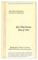 New York University College of Medicine Last Day Exercises, Class of 1952
