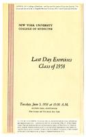 New York University College of Medicine Last Day Exercises, Class of 1958