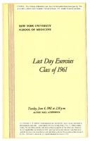 New York University School of Medicine Last Day Exercises, Class of 1961