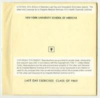 New York University School of Medicine Last Day Exercises, Class of 1969