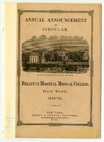 Bellevue Hospital Medical College Annual Announcement and Circular 1863-1864