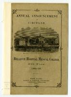 Bellevue Hospital Medical College Annual Announcement and Circular 1864-1865