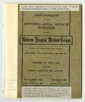 Bellevue Hospital Medical College 19th Annual Announcement 1879-1880