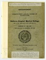 Bellevue Hospital Medical College 21st Annual Announcement 1881-1882