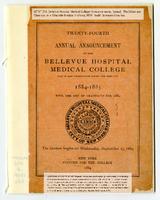 Bellevue Hospital Medical College 24th Annual Announcement 1884-1885