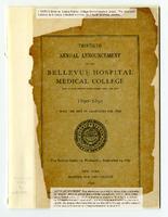 Bellevue Hospital Medical College 13th Annual Announcement 1890-1891