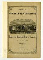 Bellevue Hospital Medical College Annual Circular and Catalogue 1868-1869