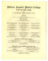 Bellevue Hospital Medical College Summer Session 1870