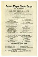 Bellevue Hospital Medical College Summer Session 1872