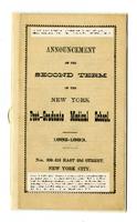 New York Post-Graduate Medical School Announcement 1882-1883