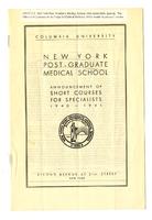New York Post-Graduate Medical School Announcement 1940-1941