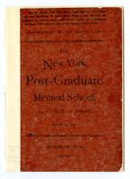 New York Post-Graduate Medical School Announcement 1883-1884