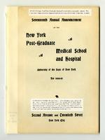 New York Post-Graduate Medical School and Hospital Annual Announcement 1898-1899
