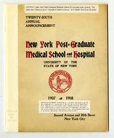 New York Post-Graduate Medical School and Hospital Annual Announcement 1907-1908