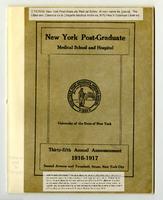 New York Post-Graduate Medical School and Hospital Annual Announcement 1916-1917