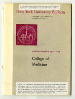 New York University College of Medicine Bulletin Announcements 1959-1960