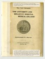 The University and Bellevue Hospital Medical College Announcements 1899-1900