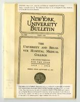 The University and Bellevue Hospital Medical College Announcements 1913-1914