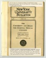 The University and Bellevue Hospital Medical College Announcements 1914-1915