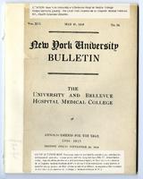The University and Bellevue Hospital Medical College Announcements 1916-1917