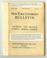 The University and Bellevue Hospital Medical College Announcements 1917-1918