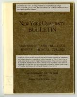 The University and Bellevue Hospital Medical College Announcements 1918-1919