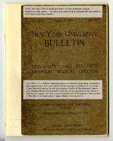 The University and Bellevue Hospital Medical College Announcements 1919-1920