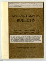 The University and Bellevue Hospital Medical College Announcements 1921-1922