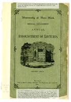 University of the City of New York Annual Announcement of Lectures 1867-1868