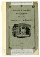 University of the City of New York Annual Announcement of Lectures 1868-1869