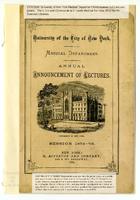 University of the City of New York Annual Announcement of Lectures 1872-1873