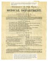 University of New York Medical Department Session of 1864-1865