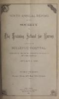 Bellevue Hospital. Training School for Nurses. 9th Annual Report 1881